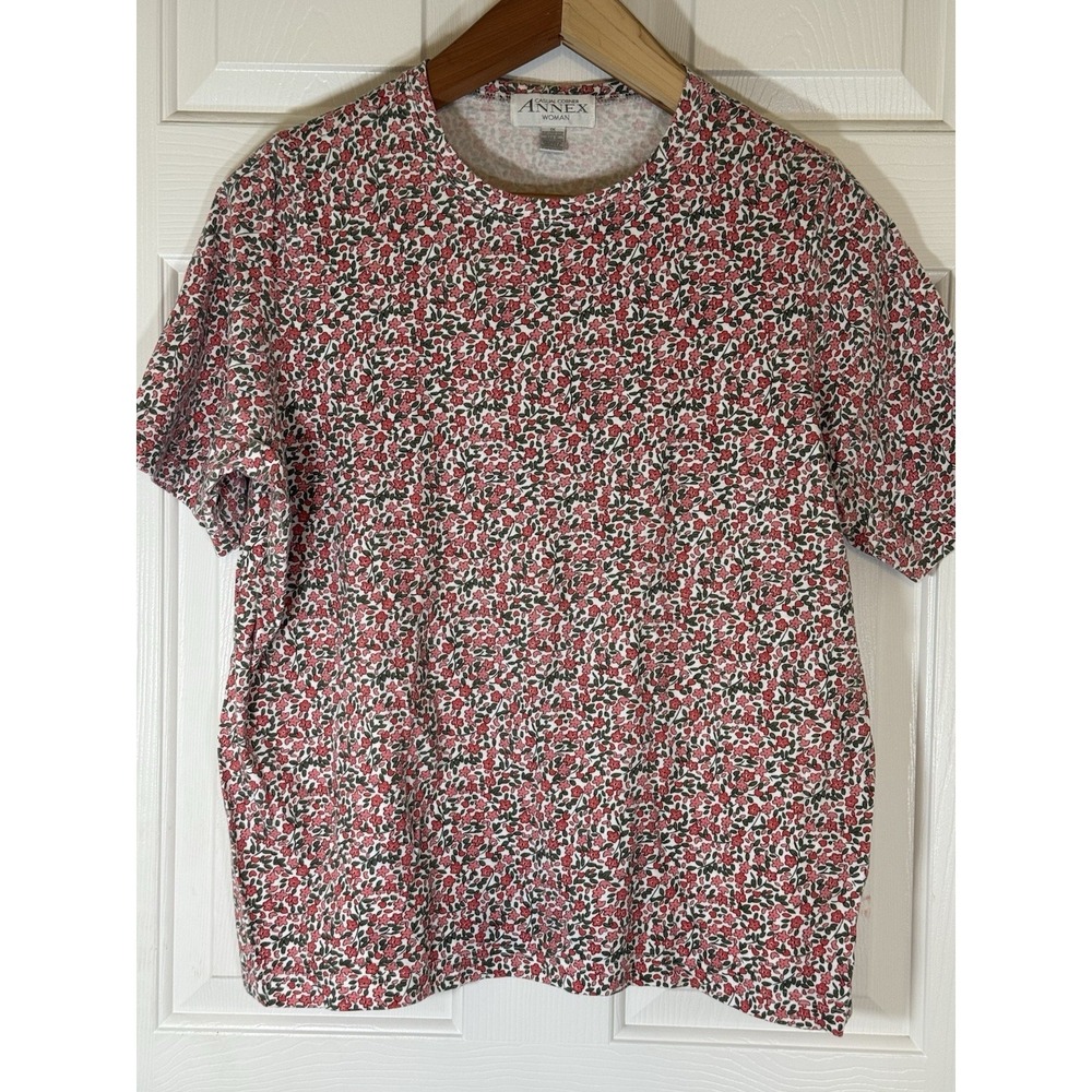 Casual‎ Corner Annex Women Pink Cottagecore Floral T Shirt 100% Cotton Size 1x
